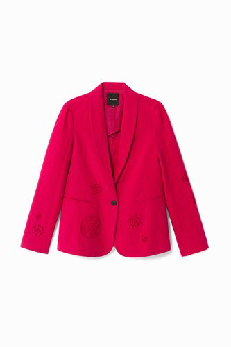 Embossed fuchsia blazer - RED - 36 - Desigual - Modalova