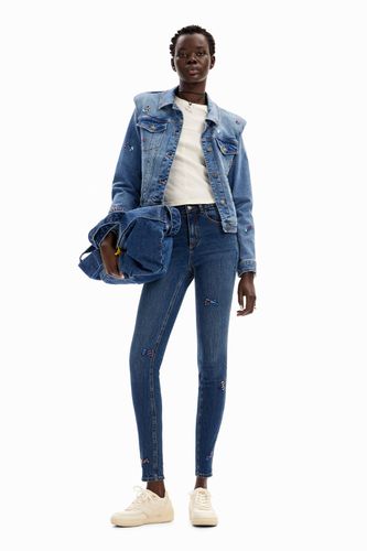 Slim beaded floral jeans - - 34 - Desigual - Modalova