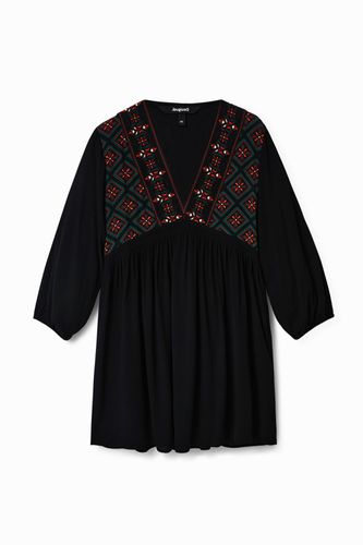 Embroidered short dress - BLACK - L - Desigual - Modalova