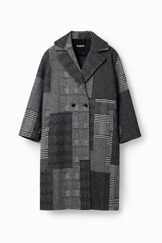 Long patchwork wool coat - - U - Desigual - Modalova