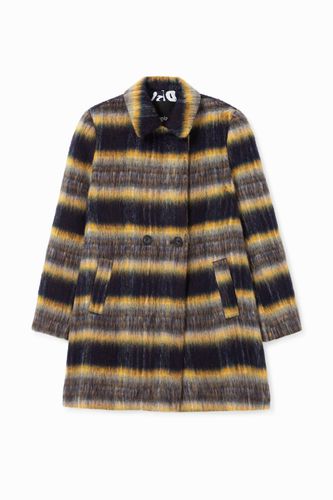 Straight wool coat - BLUE - L - Desigual - Modalova