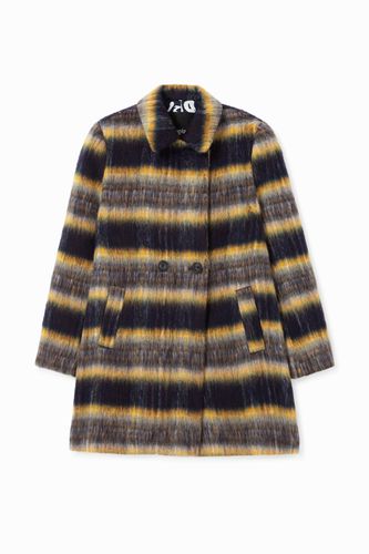 Straight wool coat - BLUE - XL - Desigual - Modalova