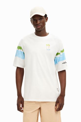Watercolor Palm Tree T-Shirt - - M - Desigual - Modalova