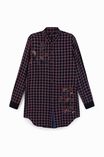 Camisa tartán flores - BLUE - XS - Desigual - Modalova