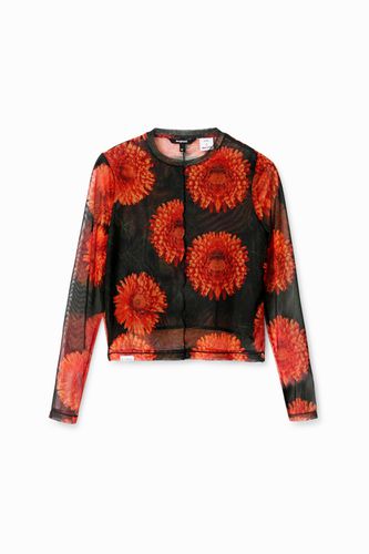 Floral tulle T-shirt - ORANGE - XL - Desigual - Modalova