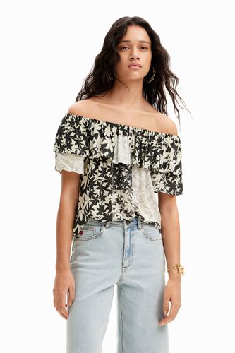 Patchwork floral ruffle blouse - - XS - Desigual - Modalova