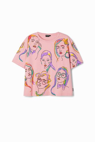 T-shirt visages arty - Desigual - Modalova
