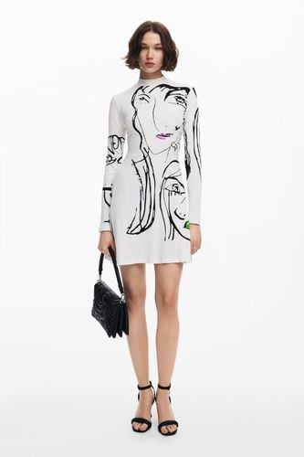 Face print dress - WHITE - L - Desigual - Modalova