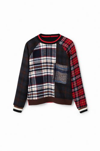 Tartan wool sweatshirt - BROWN - L - Desigual - Modalova