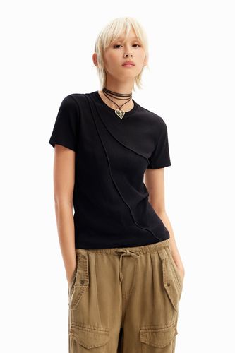 Camiseta patch canalé - BLACK - XS - Desigual - Modalova