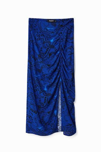 Slim midi slit skirt - BLUE - XS - Desigual - Modalova