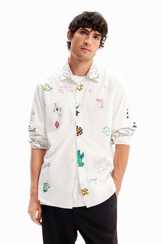 Illustrated shirt with messages - - S - Desigual - Modalova