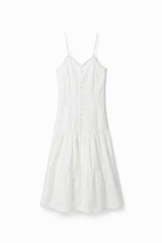 Vestido midi bordado suizo - - XS - Desigual - Modalova