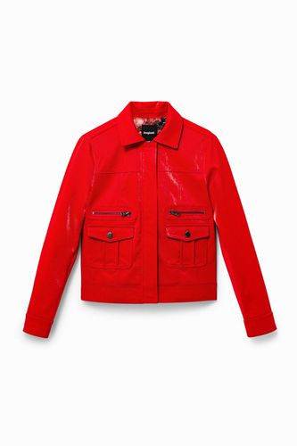 Multi-pocket PU jacket - RED - XS - Desigual - Modalova