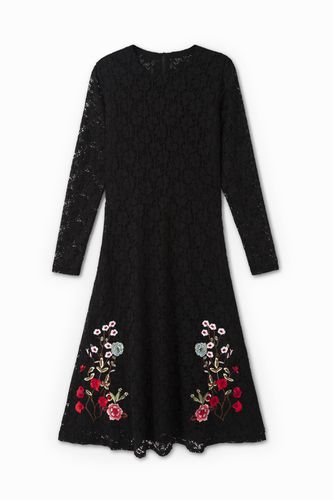 Floral lace dress - BLACK - M - Desigual - Modalova