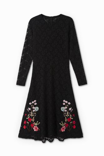 Floral lace dress - BLACK - S - Desigual - Modalova