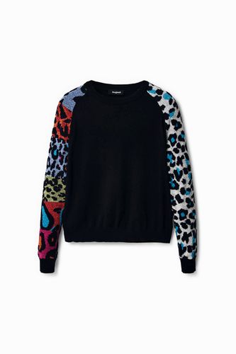 Pullover with animal print sleeves - - XL - Desigual - Modalova
