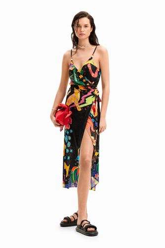 Jungle design wrap midi dress - - XL - Desigual - Modalova