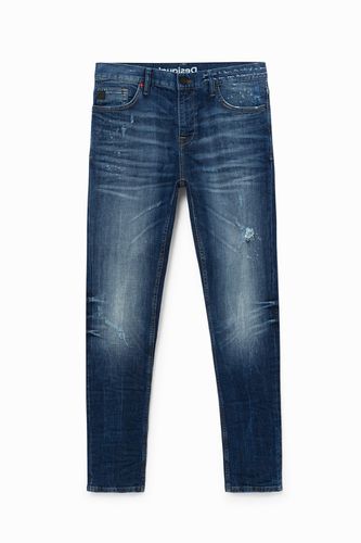 Slim jeans with message - BLUE - 28 - Desigual - Modalova