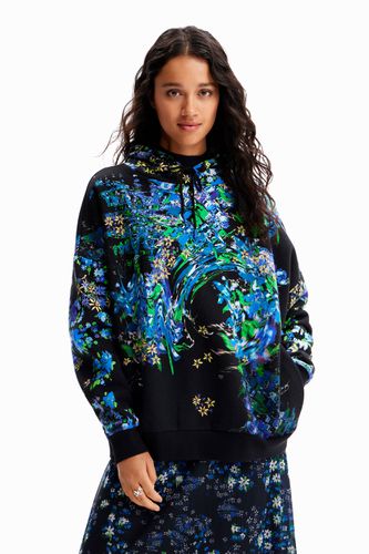 Oversize floral hoodie - BLUE - M - Desigual - Modalova
