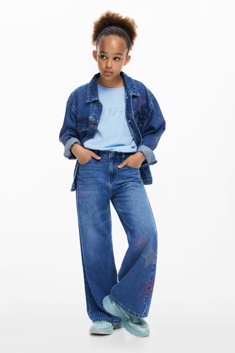 Pantalón denim estrellas - 5/6 - Desigual - Modalova