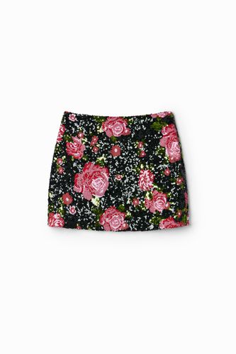 Minifalda rosas lentejuelas M. Christian Lacroix - Desigual - Modalova