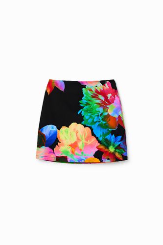 Slim floral mini skirt - BLACK - S - Desigual - Modalova