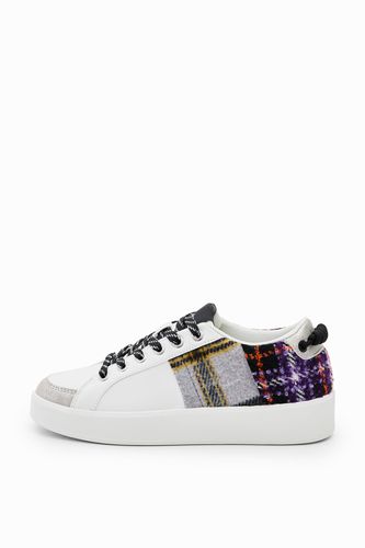 Sneakers patch tartán - WHITE - 39 - Desigual - Modalova