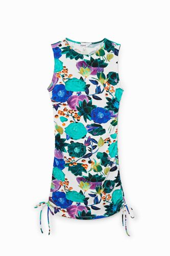 Vestido floral canalé - BLUE - L - Desigual - Modalova