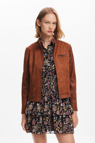 Regular biker jacket - BROWN - XXL - Desigual - Modalova