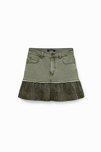 Flounce patchwork denim miniskirt - - 34 - Desigual - Modalova
