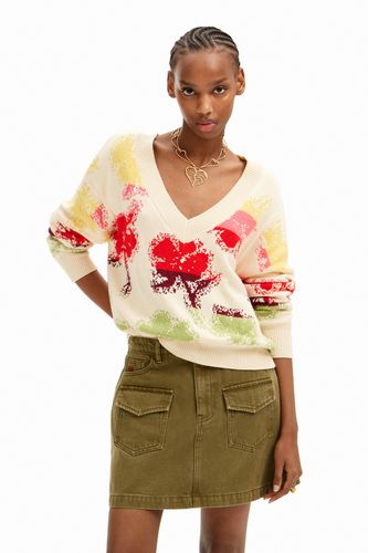 Oversize floral pullover - - M - Desigual - Modalova
