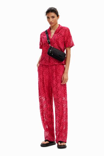Tailored floral lace trousers - - L - Desigual - Modalova