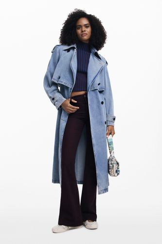 Trench en denim avec ceinture - Desigual - Modalova