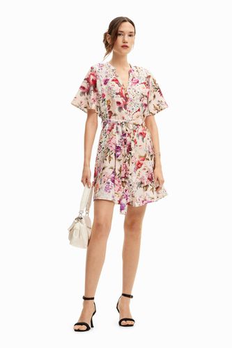 Short romantic floral dress. - - XL - Desigual - Modalova