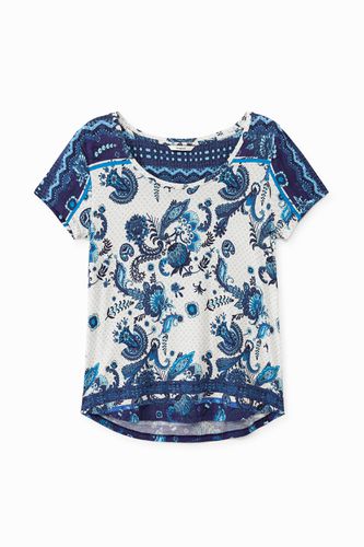 Boho paisley T-shirt - BLUE - XS - Desigual - Modalova