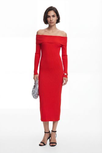 Bardot neckline dress - RED - S - Desigual - Modalova