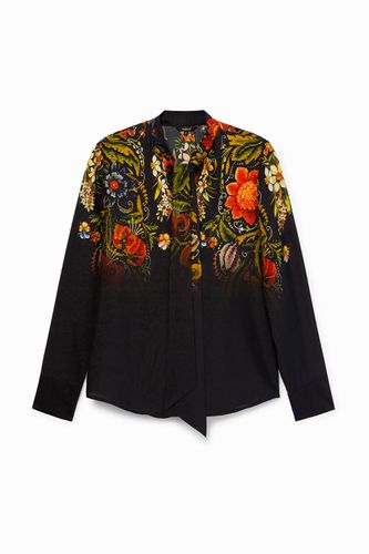 Silk floral blouse with bow - - S - Desigual - Modalova