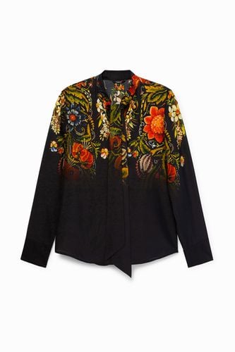 Silk floral blouse with bow - - XS - Desigual - Modalova