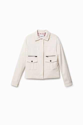 Multi-pocket PU jacket - WHITE - S - Desigual - Modalova