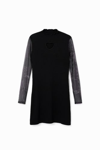 Ribbed heart mini dress - BLACK - L - Desigual - Modalova