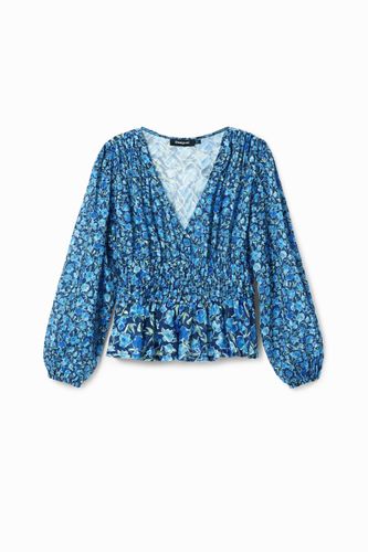 Floral plumetis blouse - BLUE - XL - Desigual - Modalova