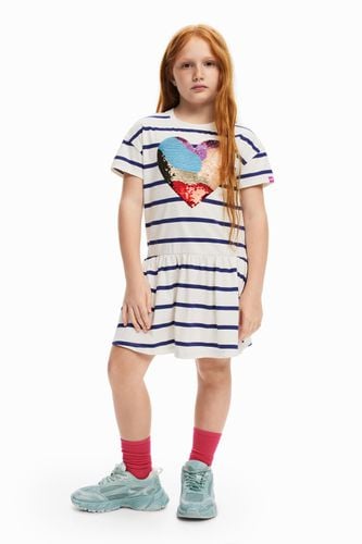 Vestido rayas corazón - 9/10 - Desigual - Modalova