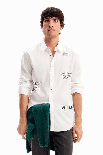 Camisa popelín mensajes - - XL - Desigual - Modalova