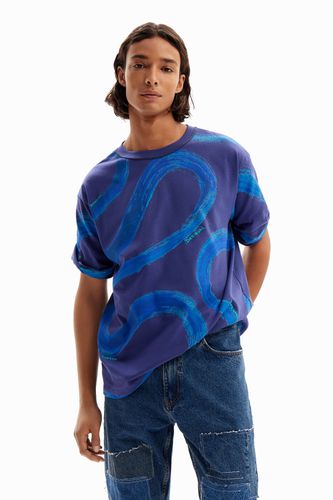 Paint effect t-shirt - BLUE - XL - Desigual - Modalova