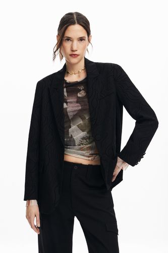 Laser-cut blazer - BLACK - XS - Desigual - Modalova