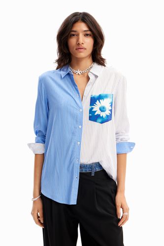 Camisa patch rayas flor - BLUE - L - Desigual - Modalova