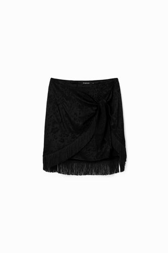 Fringed wrap mini skirt - BLACK - M - Desigual - Modalova