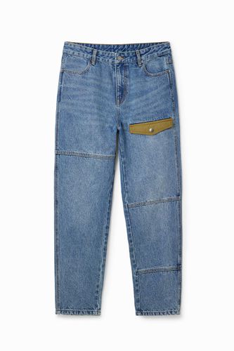 Straight patchwork jeans - - 28 - Desigual - Modalova
