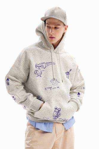 Embroidered hoodie - BLACK - XXL - Desigual - Modalova